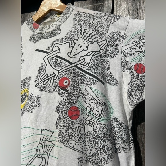 7-UP Fido Dido 80s Mascot Rare All Over Print Graphic Tee Large - Picture 3 of 8